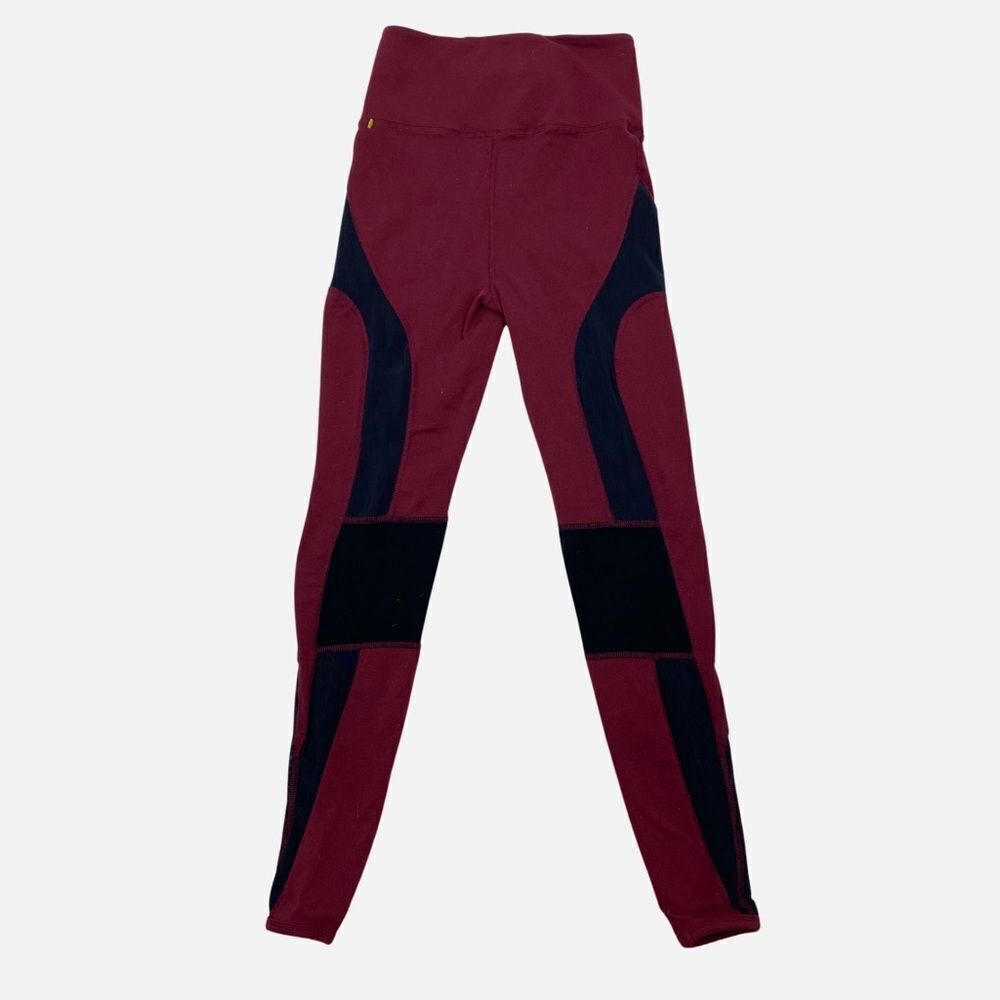 Free People Women’s Cool Rider Leggings Burgundy and Black XS - Picture 4 of 14